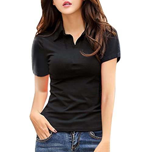 Damen Casual Daily Shirts V-Ausschnitt Kurzarm T-Shirt T-Shirt Tops Tunika Slim Bluse Ohrringe Verschiedene Größen