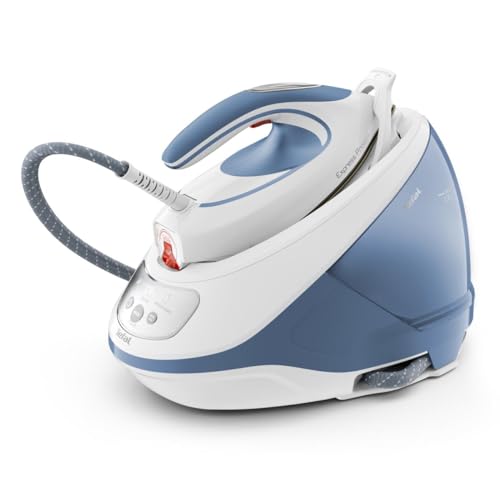 Tefal Dampfbügelstation Express Protect SV9202 | leistungsstarker 7,5-Bar-Druck | Dampfstoß:520 g/Min. | 1,8 L Wassertank | Smart Temp-Technologie | abnehmbarer Kalk-Kollektor | extra leise | Blau