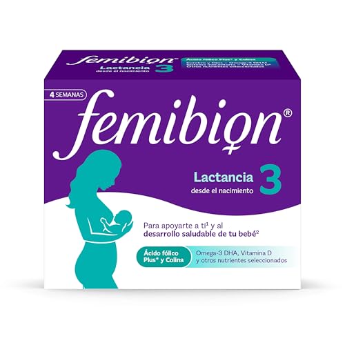 Femibion 3 – Nahrungsergänzungsmittel nach der Geburt – 28 Tabletten + 28 Kapseln – DHA, Vitamine und Mineralien – gluten- und laktosefrei (1)