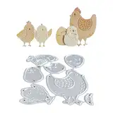 Oster-Huhn-Stanzschablonen, Metall-Stanzschablonen, Formen für Scrapbooking, Alben, Kartenherstellung, Dekoration