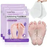 3 Paar Fußmaske, Hornhaut Socken Hornhautentferner Socken, Fussmaske Hornhautentfernung, Feuchtigkeitsspendende Fußpflege, Fuß Hornhaut Entferner, Foot Peel Mask für Männer und Frauen (Lila)