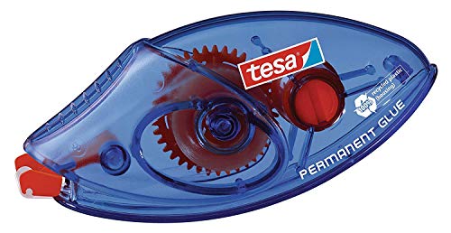 tesa Roller Kleben Permanent ecoLogo Einwegroller - Umweltschonender Kleberoller mit reißfestem PET-Band - 8,5 m x 8,4 mm