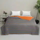 DOTBUY-SHOP Bettüberwurf Steppdecke, Modern Tagesdecke Leichte Tagesdecken mit Präge Wohndecke aus Gesteppt Bettdecke für Einzelbett Doppelbett (Orange Grau,230x280cm)