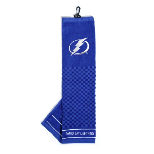 Team Golf NHL Tampa Bay Lightning Besticktes Golf-Handtuch, Besticktes Golf-Handtuch, Kariertes Scrubber-Design, gesticktes Logo