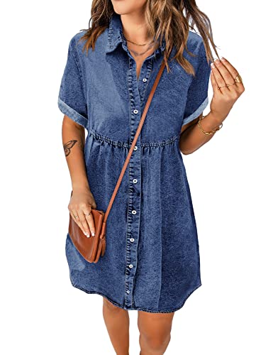 Roskiky Kleid Schwangerschaft Kleid Blau Kleid Damen Sommer Tshirt Kleid Damen Strand Kleid Damen Sommer Bohemian Kleid Blau-A M