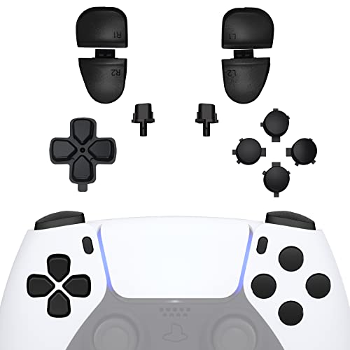 eXtremeRate Ersatz Tasten Set für ps5 Controller BDM-030/040, DIY-Ersatzknöpfe D-Pad L1L2 R1R2 Trigger Buttons Option/Share Knopf Aktionstasten Ersatzteil Zubehör für ps5 Controller–Matt Schwarz