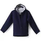 gipfelsport Walkjacke aus 100% Schurwolle - Wolljacke für Kinder, Baby | Merino Wollwalk Jacke mit Reißverschluss aus Wollfleece, Merinowolle | Navy, 98/104