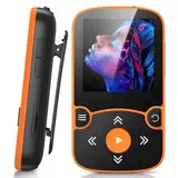 AGPTEK MP3 Player Bluetooth 5.3 Sport 64GB mit 1,5 Zoll TFT Farbbildschirm, Mini Musik Player mit Clip, Unterstützt bis 128GB TF Karte, mit unabhängiger Lautstärketaste, Orange