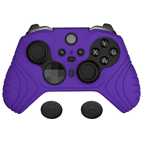 PlayVital Hülle für Xbox Elite Wireless Controller Series 2,Case Anti-Rutsche Schutzhülle ergonomische Hülle Cover & Thumbstick Kappen für Xbox Elite Series 2(Lila)