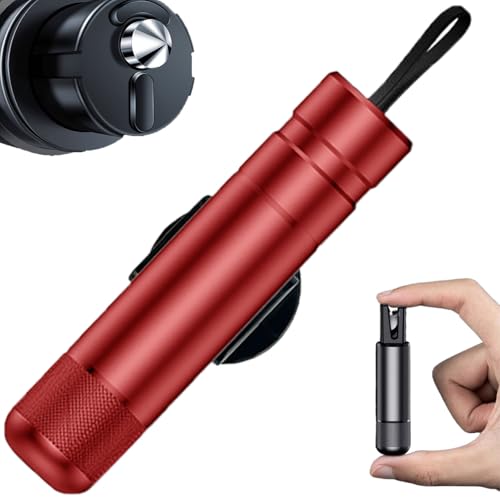 Safe Pro X, Safe Pro X Auto, Safe Pro X FüR Autoscheiben, Safepro X Notfallhammer, Gurtenschneider FüR Autoscheiben Kompatibel Mit Allen Fahrzeugen (Rot)