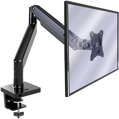 Invision Monitor Halterung für die Meisten 24-49-Zoll-Bildschirme [49-Zoll-Curved-Monitore Nicht Kompatibel] VESA 75-100 mm, Ergonomisch, Höhenverstellbar, Neigbar, Ausziehbar 2-15 kg (MX450)