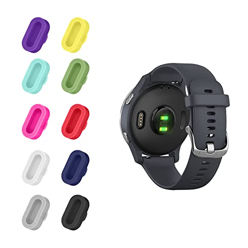 kwmobile 10x Staubschutz kompatibel mit Garmin Venu/Forerunner/Vivomove/Fenix - Staub Stecker Ladebuchse - Abdeckung in Mehrfarbig