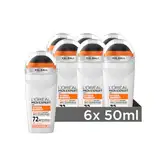 L'Oréal Men Expert 72H Deoroller für Männer, Deo Roll-On gegen Schweißgeruch, Schwitzen und Achselnässe, Herren Deodorant mit kühlendem Effekt ohne Alkohol, Hydra Energy Extreme Sport, 6 x 50 ml