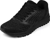 WHITIN Unisex Laufschuhe Herren Damen Hallenschuhe Turnschuhe Sneakers Männer Sportschuhe Straßenlaufschuhe Atmungsaktiv Joggingschuhe Fitness Schuhe Schwarz Größe 43