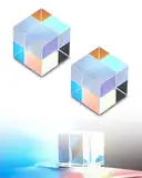 QLEUIFT 2 pcs 20mm RGB Dispersion Prism Optisches Glas X-Cube Prisma für das Unterrichten von Lichtspektrum-Physik - Geschenk des Lichts, Wird mit Samtbeutel geliefert