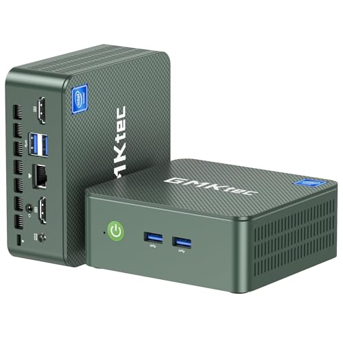 GMKtec G3 Plus N150 Mini PC Intel Twin Lake N150 (Upgrade N100), 16 GB RAM 3200 MHz, 512 GB SSD M.2 NVMe SSD (unterstützt PCIe 3.0), Mini Computer, USB 3.2 * 4, 2*HDMI 4K@60Hz, 2.5G LAN, Micro PC