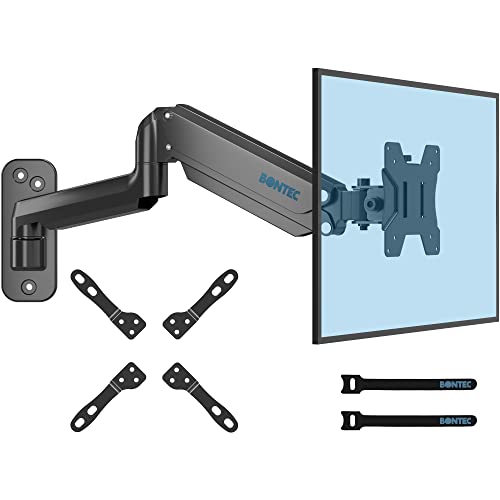 BONTEC 13-42 Zoll Monitor Wandhalterung mit VESA Extension Kit für PC Monitor & TV bis 8 kg, Voll Einstellbare Gasfeder, Neigbar & Drehbar, Höhenverstellbar, max VESA 200x200 mm