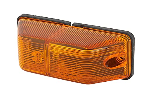 HELLA Zusatzblinkleuchte - Glühlampe/Halogen - 12V / 24V - Anbau/Schraubanschluss - CCC/ECE/ADR/GGVS - Lichtscheibenfarbe: gelb - Stecker: Male - rechts/seitlicher Anbau - Menge: 1 - 2BM 006 692-021