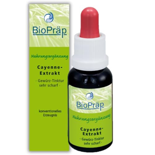 BioPräp Cayenne Extrakt mit 500.000 Scoville pro Tropfen | 20 ml | vegan | produziert in Deutschland | zertifizierte Produktion