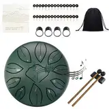 Rain Drum,11 Noten 6 Zoll,Chakra Regentrommel,Stahlzungentrommel Regen,Rain Music Drum,Rain Drum Outdoor,Rain Drum Garten,Handpan mit Schlägel,Percussion Instrumente (11-Ton 6-Zoll)