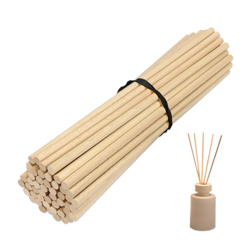 100 Stück Stäbchen Für Raumduft,30cmx3mm Rattanstäbchen Für Raumduft,Holzstäbchen Für Raumduft,Raumduft Diffuser Stäbchen,Bambusstäbchen Für Raumduft,Für Raumduft,Büro,Zuhause (Holzfarbe)
