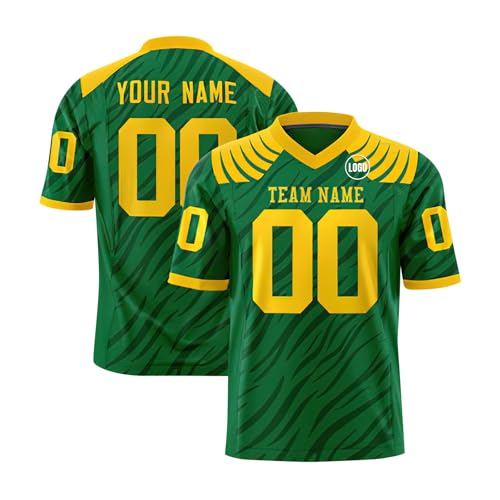 Generisch Personalisiert American Football Trikot Personalized Printed Team Name & Number für Herren Damen Kinder Jugend Funktionsshirt Herren Langarm