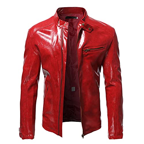 SRZYMJ Lederjacke Herren Rot Lederjacke Herren Schwarz Dünn Jacke Herren Leder Grau Softshelljacke Bunt Hoodie Herren Oversize Lederjacke Herren XL Hemd Herren Kurzarm Sommer