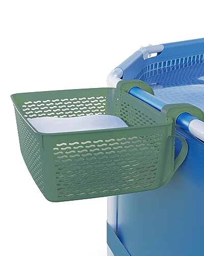 Carrie Box Pool Aufbewahrungskorb Grün | 18.7 L | Pool Korb aus Recyceltem Kunststoff | Pool Zubehör | Aufbewahrungskorb & Getränkehalter für den Pool