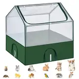 DINMO Freigehege für Kaninchen, Meerschweinchen Gehege, Welpenauslauf Kleintiergehege inkl. Tür, Gehege für Hamster, Kaninchen, Igel, Freilaufgehege mit Unterlage, für innen & außen, 81x 81 x 80 cm