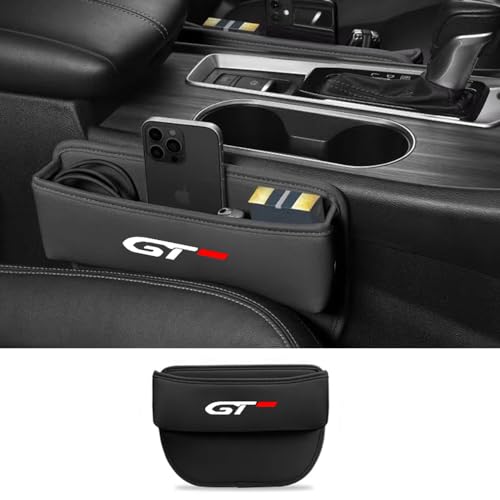 NICKAL Autositz Gap Aufbewahrungsbox, für Peugeot gt GTI gtline 508 5008 3008 208 2008 308 Pu-Leder Auto Seat Gap Seitentaschen Organizer Aufbewahren von Autoartikeln Zubehör,Black Style