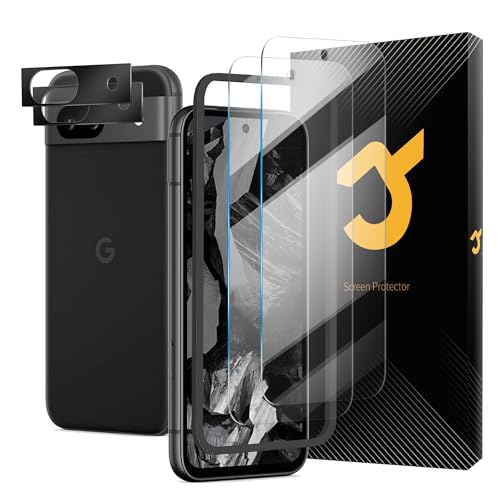 JZG 2+2+1 Stück für Google Pixel 8a Panzer Schutz Glas und Kamera Schutzfolie, 9H Härte, HD Klar, Unterstützt Fingerabdruck-ID, Displayschutzfolie für Pixel 8a