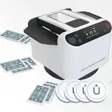 XNYXLPP Automatischer Kartenmisch- und Kartenhändler, 360° drehbarer Kartenmischautomat, wiederaufladbarer Kartenhandels- und Kartenmischautomat (White)