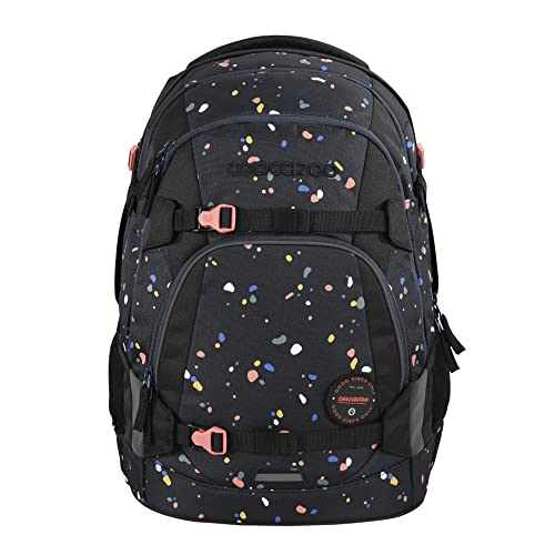 Coocazoo Schulrucksack MATE „Sprinkled Candy”, schwarz-rosa, ergonomischer & anpassbarer Tornister, höhen- & größenverstellbar, mit Brustgurt & Hüftgurt, ab der 3. Klasse