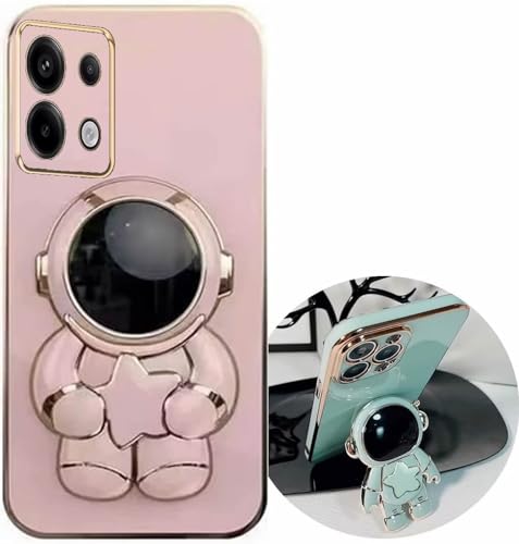 Miagon Süß Stern Astronaut Ständer Hülle für Xiaomi Redmi Note 13 5G,Cute Mädchen Dünn Galvanisierte Schutzhülle Weiches Case Bumper mit Astronaut Halter Kickständer