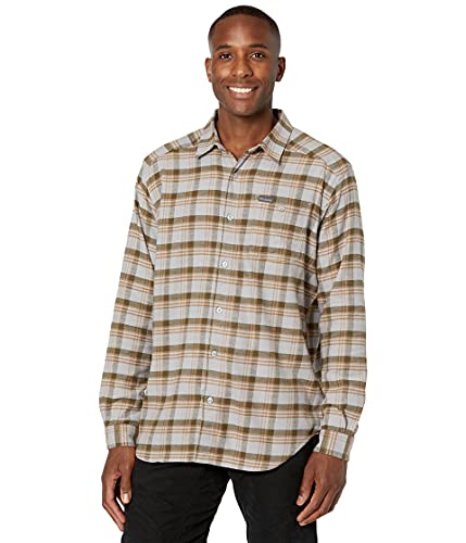 Columbia Herren Cornell Woods Flanellhemd mit Langen Ärmeln Button-Down-Shirt, Grey Med Window Tartan, Small