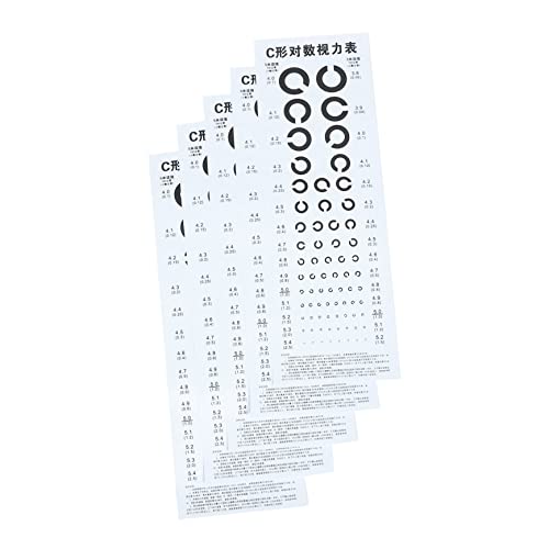 iplusmile 5 Blätter Visual Eye Testing Chart C-typ Vision Diagramm Praktische Wand Augendiagramm