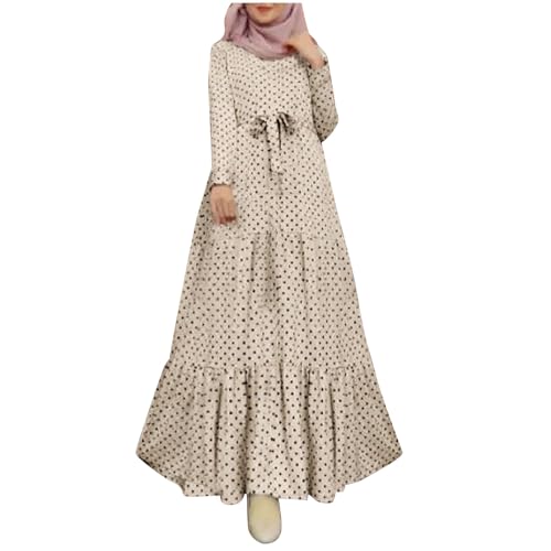 Abaya Muslim Damen - Gebetskleidung Abaya Damen Langarm Muslimische Kleid Arabisch Türkische Robe Ramadan Lang Gebetskleid Dubai Kleid Islamische Kleidung Jilbab Kaftan Burka