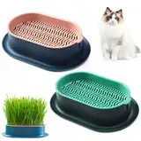 Acboor 2 Stück Pflanzschalen für Katzengras, Katzengras Schale Tablett Katzengras Keimung Keimschalen Samen Keimschale Anzuchtschalen Keimung Tablett Seed Sprouter Tray für Garten Home Office