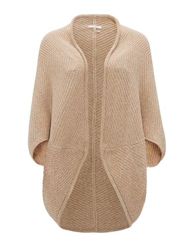 OPUS Damen Poncho/Cape | Strickcape AMARYLLIS Oversize mit Waffelstruktur macadamia, 0