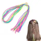 32Stk Bunte Haarwickelschnur Haarsträhnen zum Einflechten, Haarzöpfe Haare Flechten Haargummi Regenbogen Accessoires Braids Haar Styling Zubehör für Frauen Mädchen (1mm)