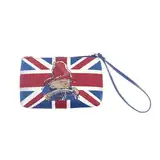 Signare Tapisserie Union Jack Paddington Bear Kleine Handgelenktasche für Damen, Damen-Geldbörse mit Handschlaufe und Reißverschluss, Rot, Weiß und Blau, mehrfarbig, Small