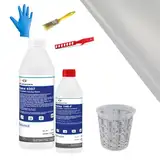 DD Composite Reparatur-Set Auto,Boot und Motorrad 700g Epoxidharz mit Härter 1m² Glasfilamentgewebe Handschuhe Pinsel Rührstab Mischbecher