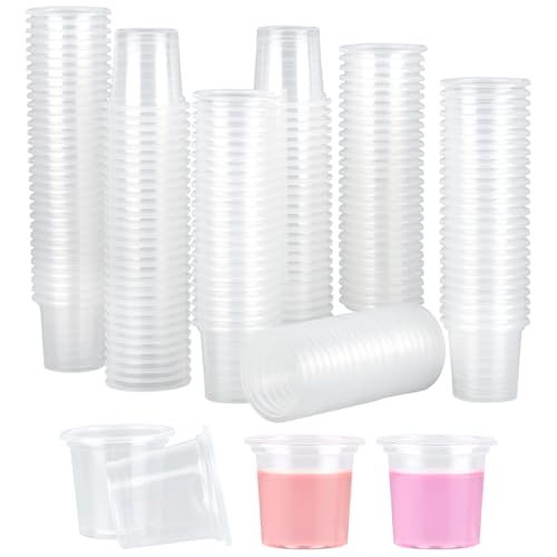 JIANGZHIB Packung Mit 300 Stück Schnapsgläser Plastik, 2 cl / 20 ml Plastik Schnapsgläser, PET Transparente Schnapsbecher, Wiederverwendbar Plastikbecher für Verkostung, Partys und Banquet