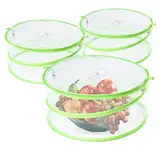 ilauke Fliegenhaube 3er Set, Lebensmittel Abdeckung für Essen Faltbare Kuchenabdeckung Fliegenschirm zum Schutz Ihrer Speisen und Getränke vor Insekten, 30x14cm