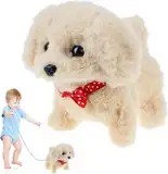 ZBATHTOY Hund mit Leine der Läuft und Bellt Elektrischer Hund für Kinder Spielzeug Hund der Läuft und Bellt für Kinder Age 1 2 3 4 5 6 Laufender Hund Spielzeug für Kinder