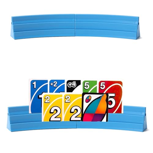 ARTGUTS Kartenhalter Spielkarten Stackbar,Plastik Doppelschicht Rampen Spielkartenhalter mit Magnetische Freisprech Kartenständer,für Feiern Erwachsen Senioren Kinder Arthritis (Blau)