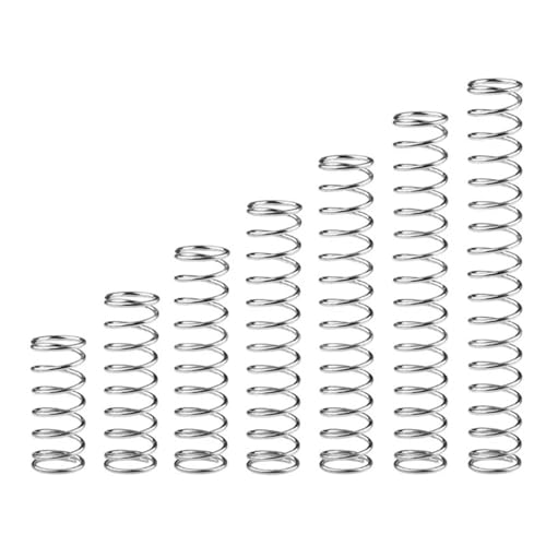 Druckfeder, Edelstahl, 0,5 mm x 6 mm x 100 mm, 0,5 mm Drahtdurchmesser, 6 mm OD, 100 mm freie Länge, 10 Stück