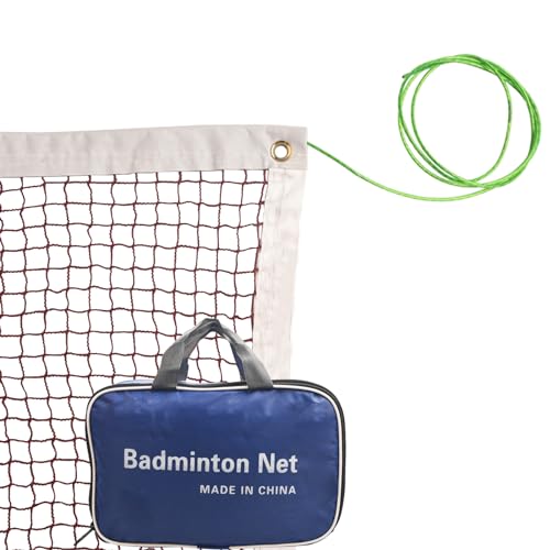 SIVENKE Badminton Netz Aufgerüstet Badmintonnetz mit Drahtseil Faltbares Nylonnetz 610 x 76cm Ideales Tragbares Sportnetz für Kinder, Indoor, Schule, Strand, Pool