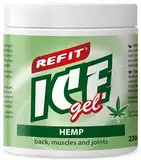 REFIT® Ice Gel Hanf 230 ml - Extra Schmerzgel - einzigartige Kombination aus Hanföl und kühlendem Menthol - für Rücken, Muskeln und Gelenke - Massagegel zur Regeneration - einzigartige Formel