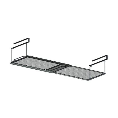 UMavlesFrd Unterregal Hängekorb aus Metall mit Verstellbarer 38-70cm, Organizer in Küchenschränken Vorratskammer, Schuhschränken und Kleiderschränken (Schwarz)